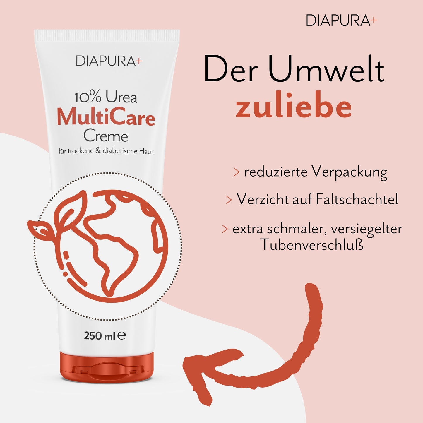 DIAPURA 10% Urea Multicare-Creme, Bodylotion für trockene Haut mit Urea, Glycerin, Dexpanthenol & Jojobaöl,  für den Körper, Füße und Hände