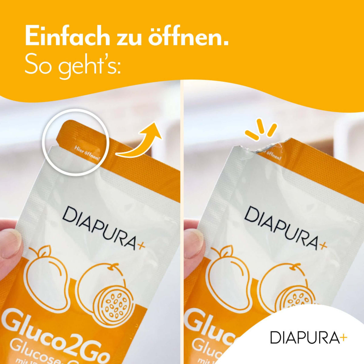 Gluco2Go Glucose-Gel mit exakt 15 g Glucose, Waldbeer- oder Mango-Maracuja-Geschmack