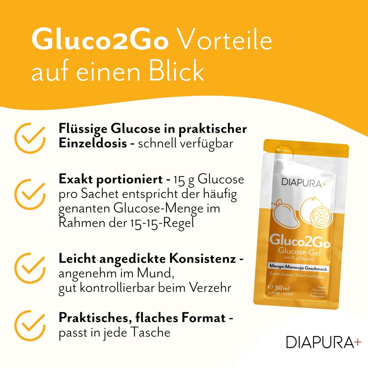 Gluco2Go Mango-Maracuja: Alle Vorteile auf einen Blick