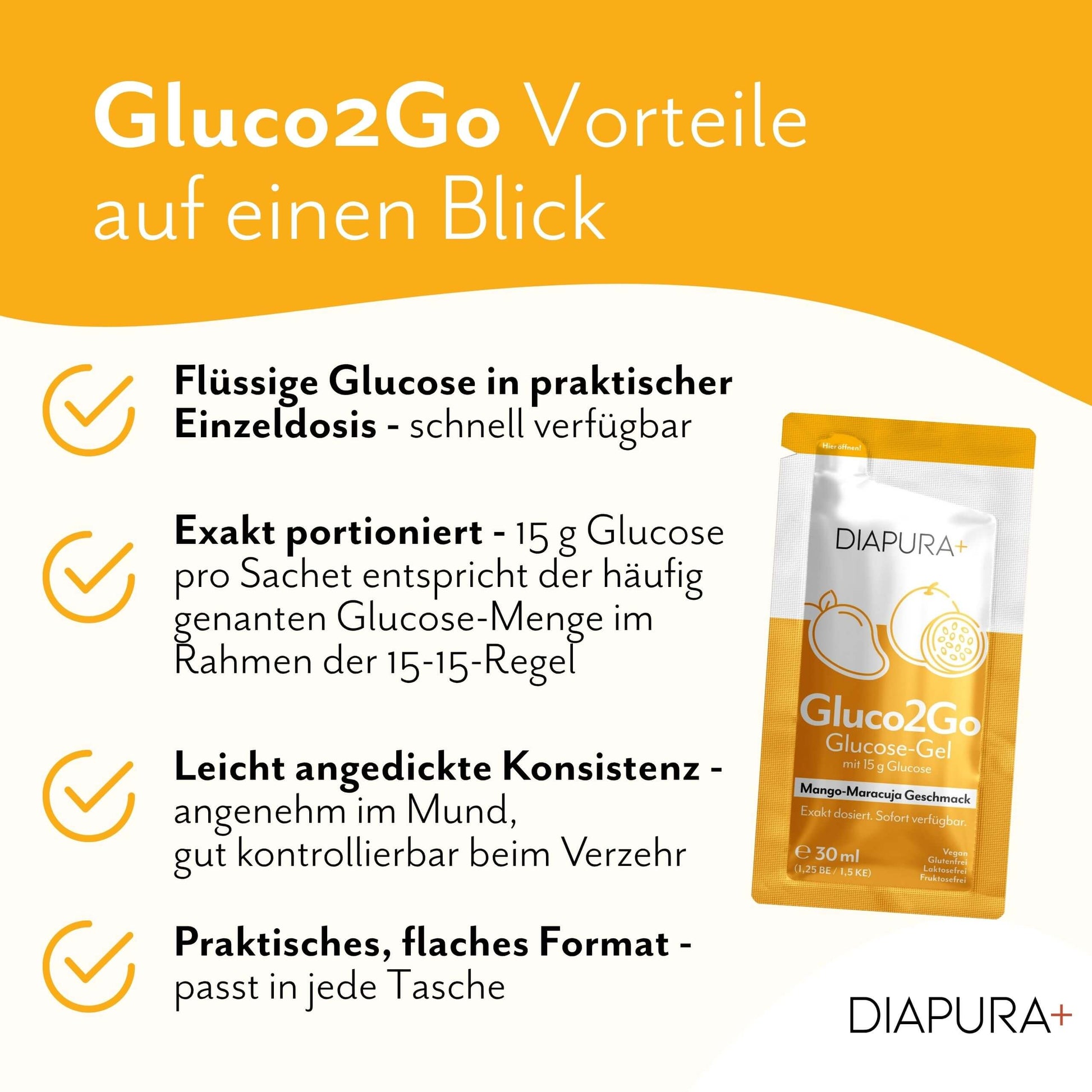 Gluco2Go Mango-Maracuja: Alle Vorteile auf einen Blick