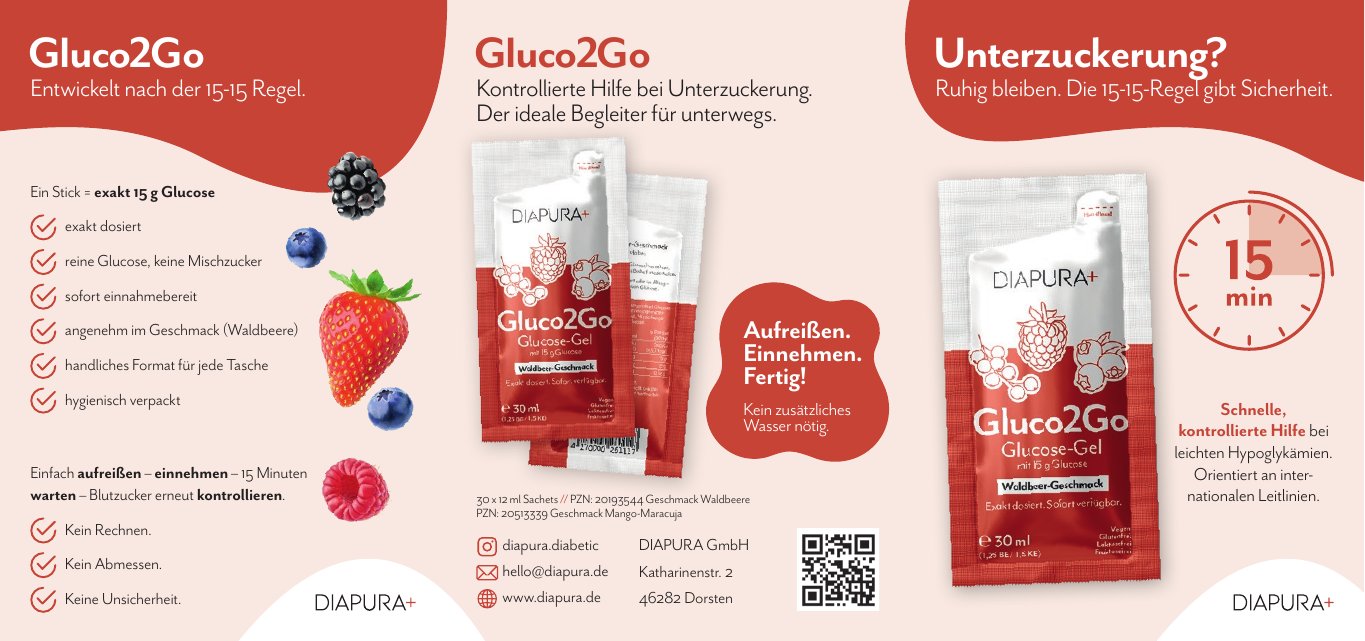 Gluco2Go Flyer Vorderseite